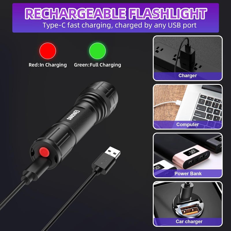 COSOOS Air Conditioner Leak Detector Kit, Rechargeable UV Detection Tool with Protective Glasses, Portable Bag for Automotive Auto Oil AC UV Dye - Image 5